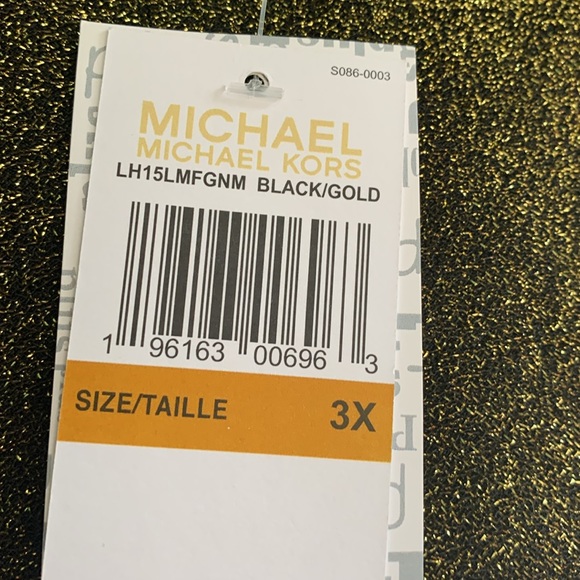 Michael Kors long sleeved dressy blouse in gold and black - brand new - Picture 6 of 6